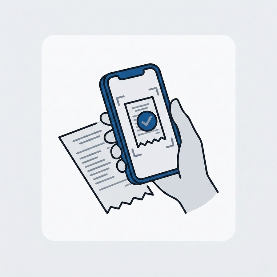 Snapping a receipt photo to log a service in seconds